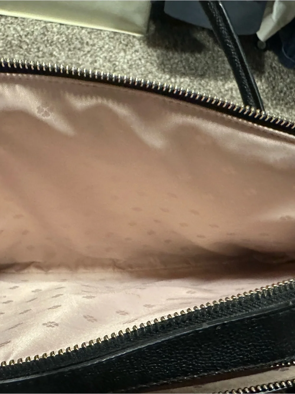 kate spade Black and Cream Pebbled Leather Laptop Tote